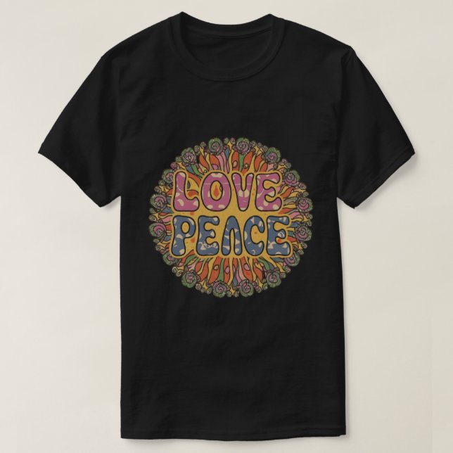 Signo de paz Amor Camiseta | Costuma hippie de los (Diseño del anverso)