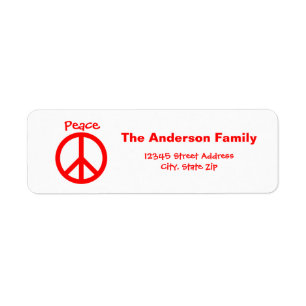 Signo de paz, amor, paz feliz - Etiqueta de direcc
