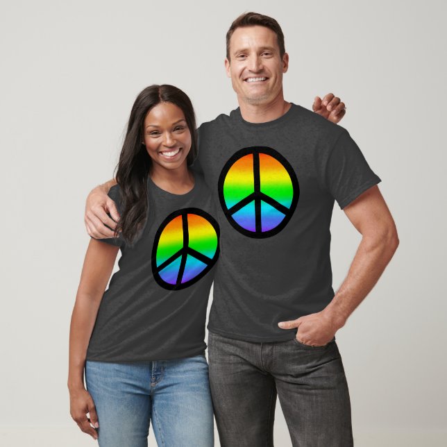 Signo de paz arcoiris en camiseta (Unisexo)