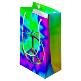 Signo de paz arcoiris Hippie bolsa de regalo peque