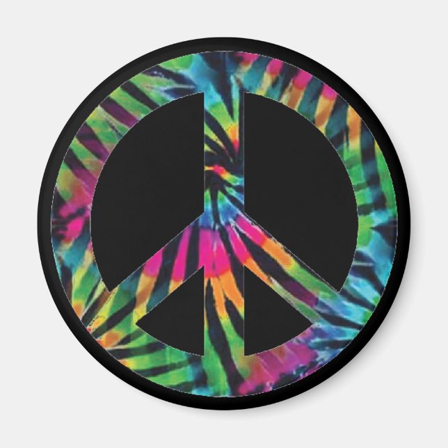 Signo de paz arcoiris imán hippie (Frente)