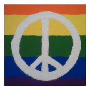 Signo de paz arcoiris Poster