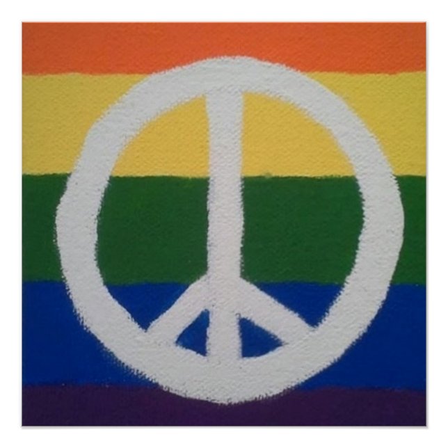 Signo de paz arcoiris Poster (Anverso)