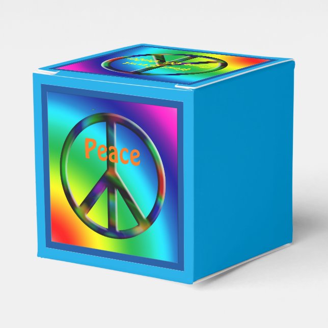 Signo de paz caja de favor del partido hippie (Costado Anverso)