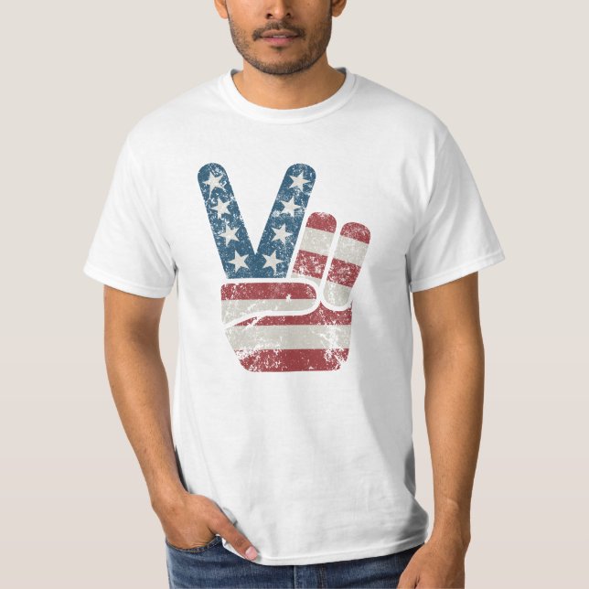 Signo de paz camiseta vintage de Estados Unidos (Anverso)