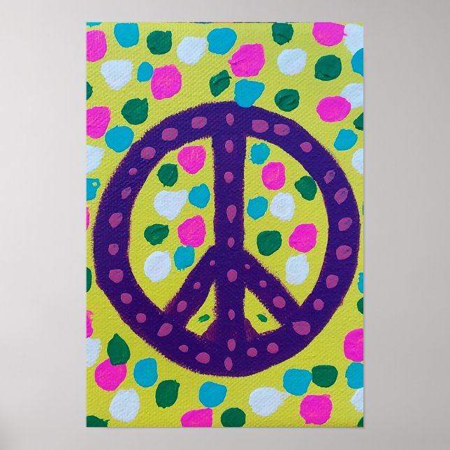 Signo de paz colorida Arte acrílico (Frente)