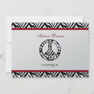 Signo de paz de la impresión de cebra Invitación a
