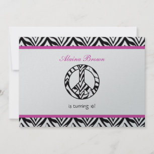 Signo de paz de la impresión de cebra Invitación a