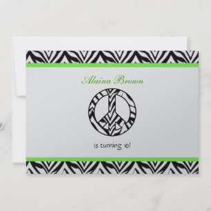 Signo de paz de la impresión de cebra Invitación a