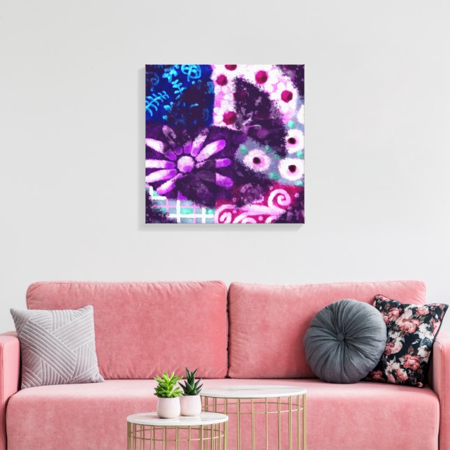 Signo de paz de resumen caprichoso lienzo floral (Insitu (Sala de estar))