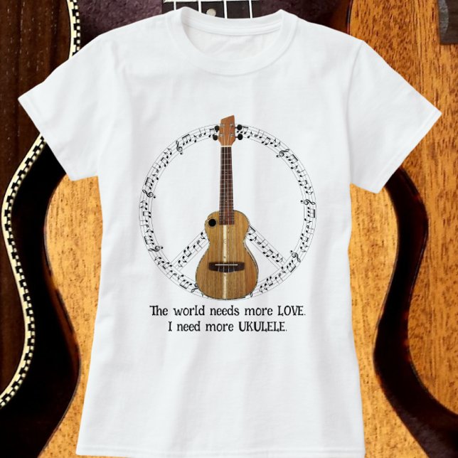 Signo de paz de Ukulele El mundo necesita camiseta (Subido por el creador)