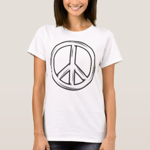 Signo de paz Dedos de camiseta de seña de paz cami