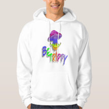 Signo de paz del hongo arcoiris sudadera encapucha