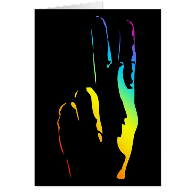 signo de paz del orgullo arco iris (Frente)