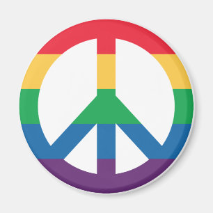Signo de paz del orgullo arcoiris imán
