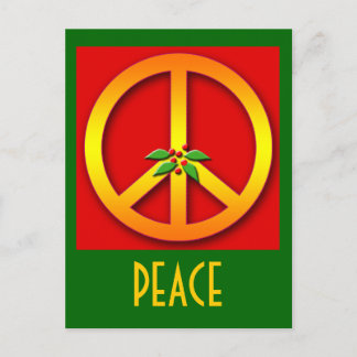 Signo de paz dorada con tarjetas de Navidades Holl