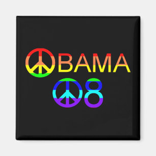 Signo de paz Obama 08 imanes arcoiris