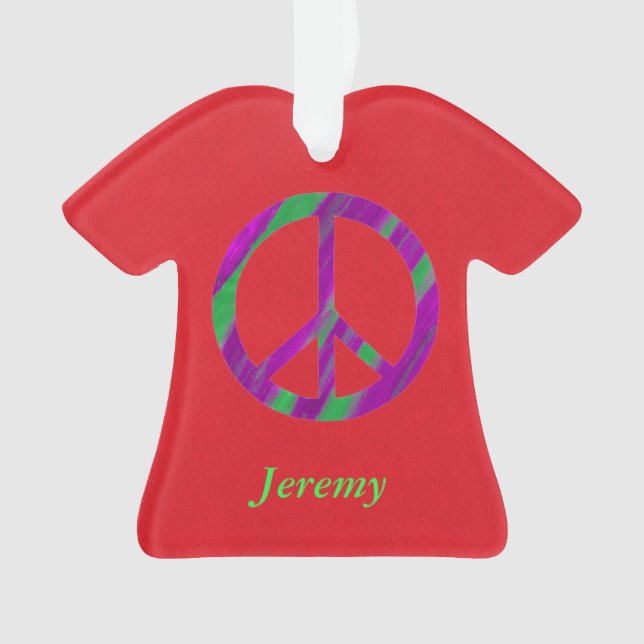 Signo de paz personalizado Ornamentos de Navidad (Anverso)
