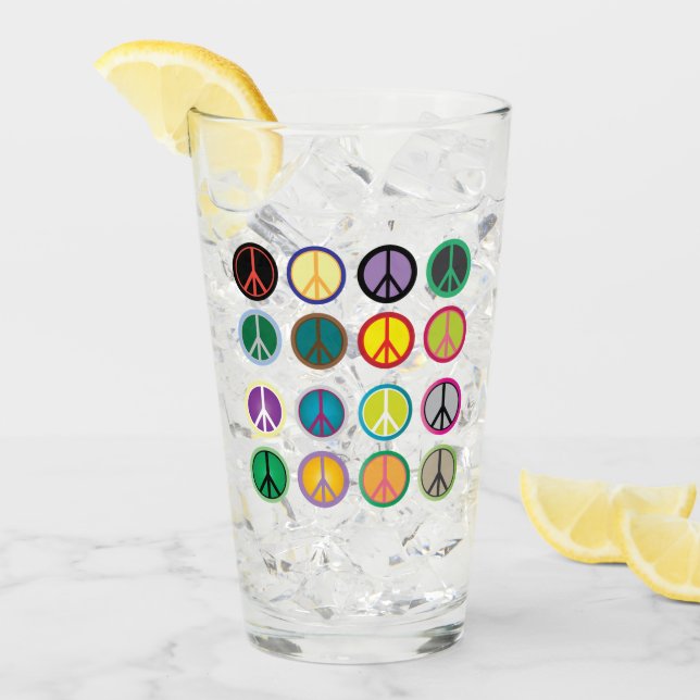 Signo de paz Pint Vidrio para beber (Anverso (hielo))