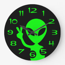 Signo de paz Reloj de pared alienígena