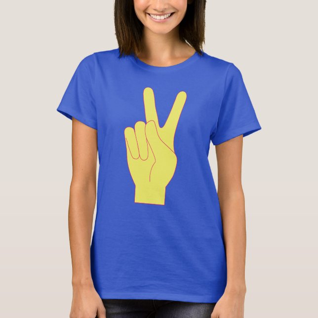 Signo de paz retro amargura camiseta teñida (Anverso)