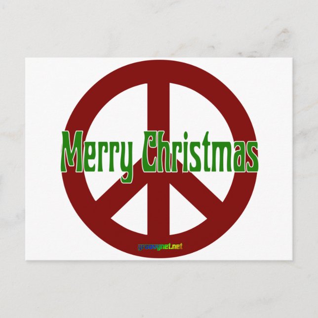 Signo de Paz Roja con Feliz Navidad (Anverso)