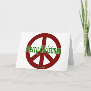 Signo de Paz Roja con Feliz Navidad