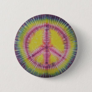 Signo de paz rosa y amarillo botón de depilación d