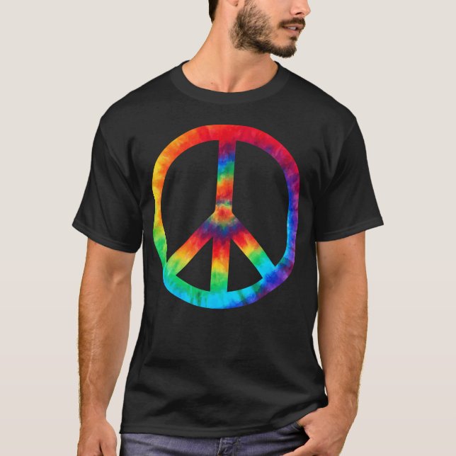 Signo de paz Tie Dye Hippies Navidades Camisetas (Anverso)
