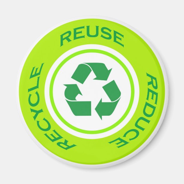 Signo de reciclaje - imán (Frente)