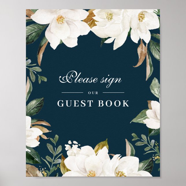 Signo del boda del libro de visitas florales de Ma (Frente)