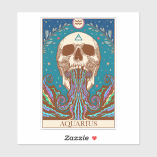 Signo zodiaco Pegatina de la tarjeta Aquarius Taro
