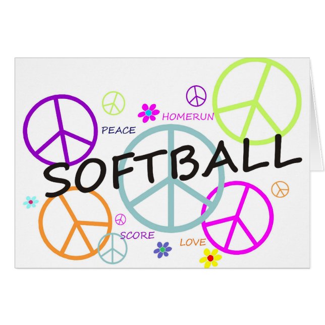 Signos de la paz coloreados softball (Anverso (Horizontal))