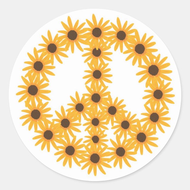 Signos de paz de girasol Pegatinas de CherylsArt (Anverso)