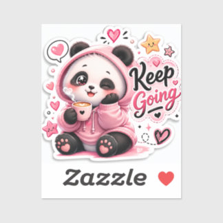 Sigue Adelante – Pegatina de Motivación de Panda A