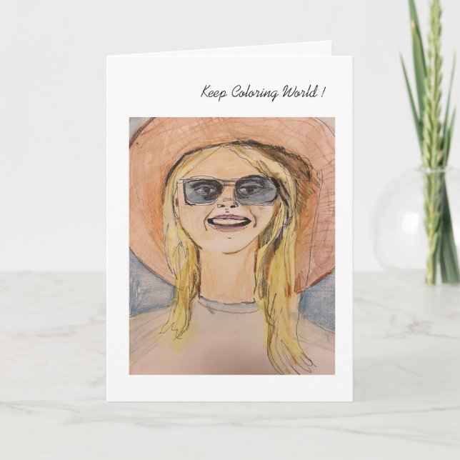 Sigue Coloreando Tarjeta de Marilyn (Anverso)