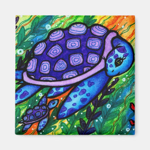 "¡Sigue!" El imán de la tortuga marina y el bebé