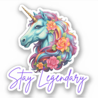 Sigue legendario Pegatina de Rainbow Unicorn