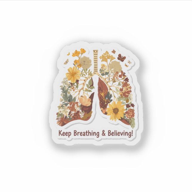 Sigue Respirando & Creyendo - Pegatina de Pulmones (Anverso)