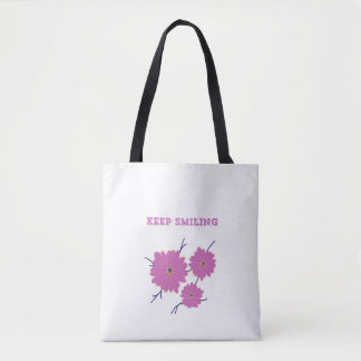 Sigue Sonriendo Bolsa De Tote Floral: Positividad 