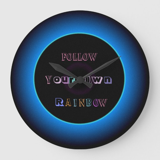 "Sigue tu propio arcoiris "> Reloj de pared ilumin (Anverso)