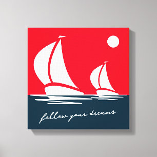 Sigue tus sueños arte náutico de veleros al atarde