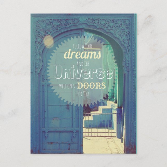 "Sigue tus sueños" - postal de cita inspiradora (Anverso)