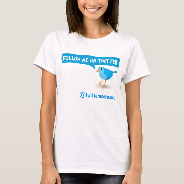 Sígueme En Twitter Blue Bird Top T-Shirt (Anverso)