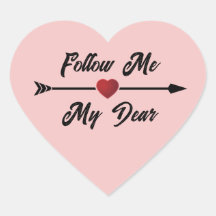 Sígueme Mi Querido Pegatina Del Corazón