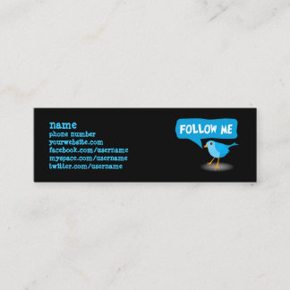 Sígueme tarjetas de presentación de perfil de pája