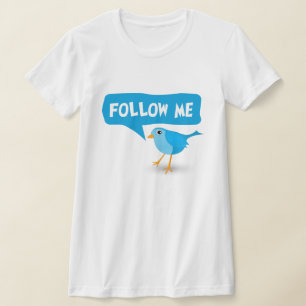 Sígueme Twitter Blue Bird Ladies Top Personalizado