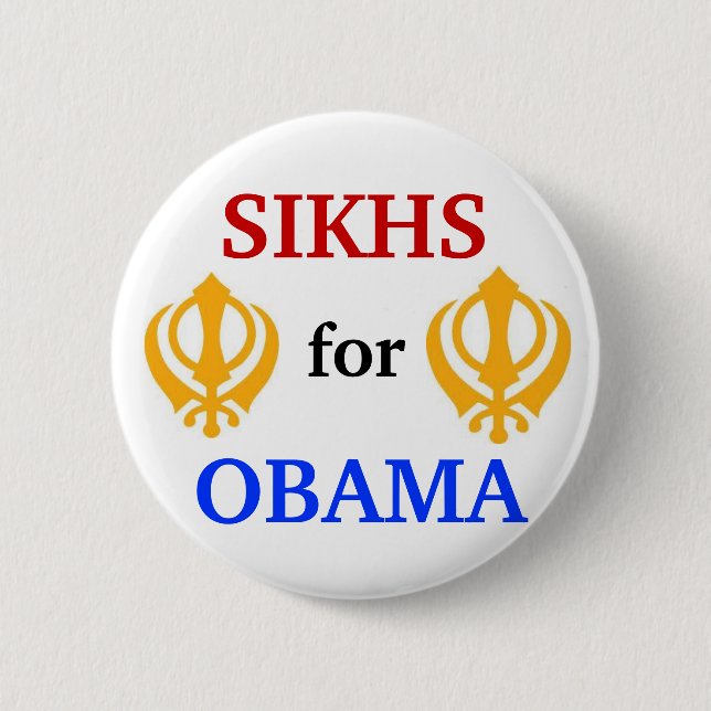 Sikhs para el botón 2012 de Obama (Anverso)