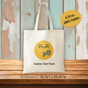 Silbando la cara con la bolsa sonriente de la boca