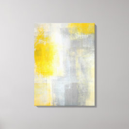 'Silencio' Arte abstracto gris y amarillo impreso